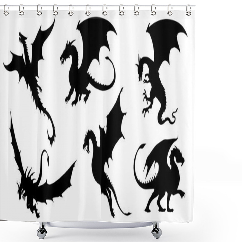 Personality  Dragon Silhouettes Shower Curtains