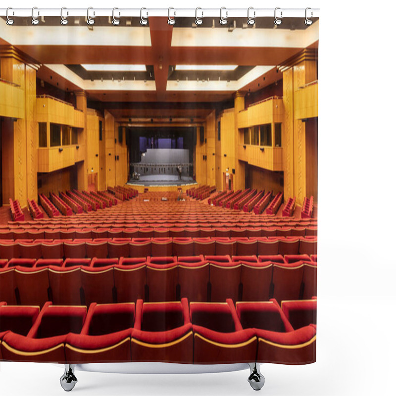 Personality  Istanbul, Turkey - March 12, 2019; CRR Concert Hall (Cemal Resit Rey Concert Hall) Istanbul, Turkey. Shower Curtains