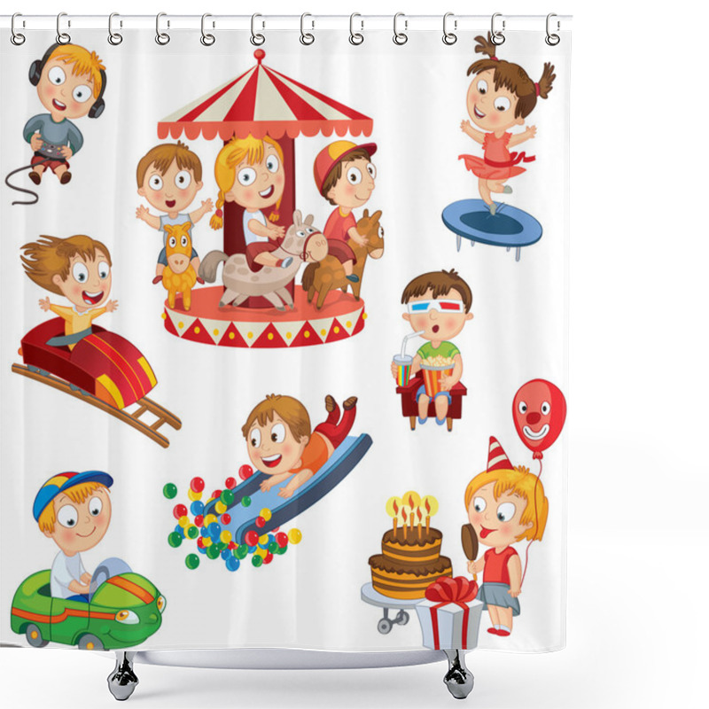 Personality  Amusement Park Shower Curtains