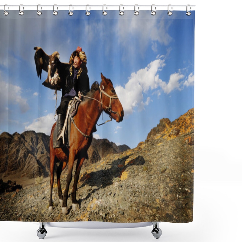 Personality  Kazakh Men Hunt Foxes And Wolves Shower Curtains