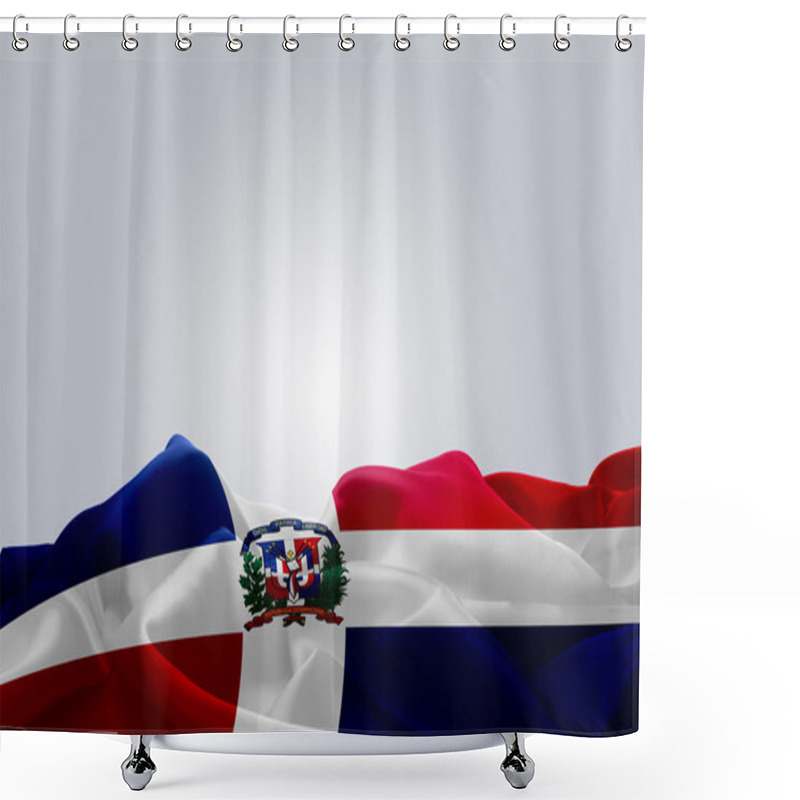 Personality  National Flag Of Dominican Republic Shower Curtains