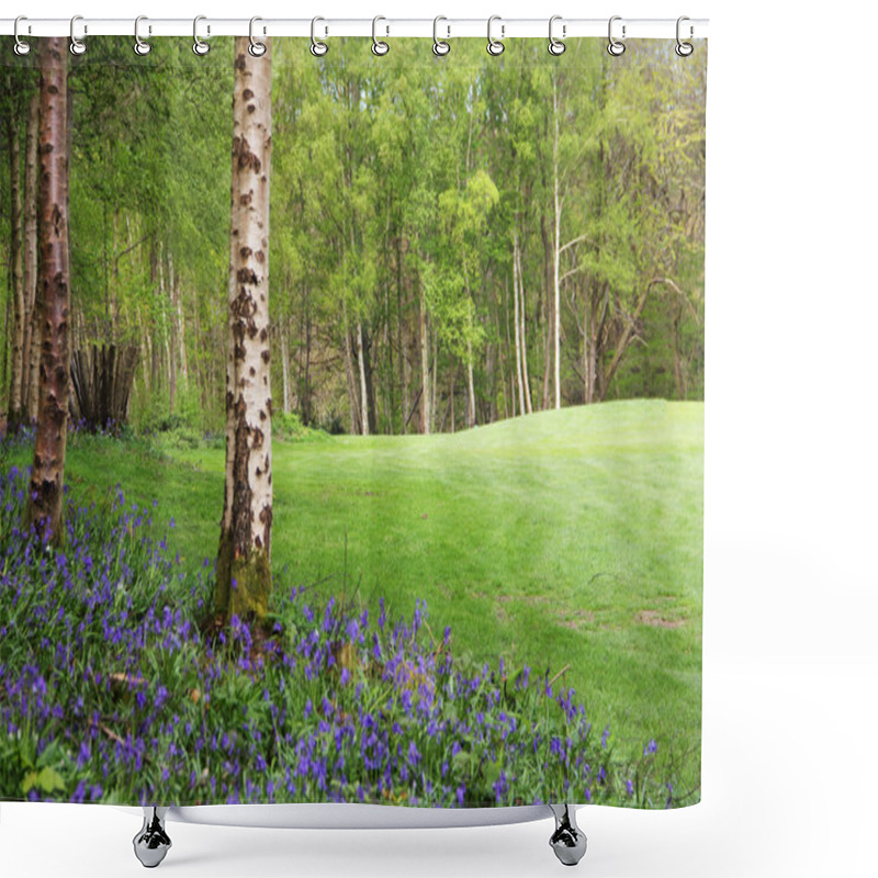 Personality  Bluebell Flowers In Spring Forest Shower Curtains