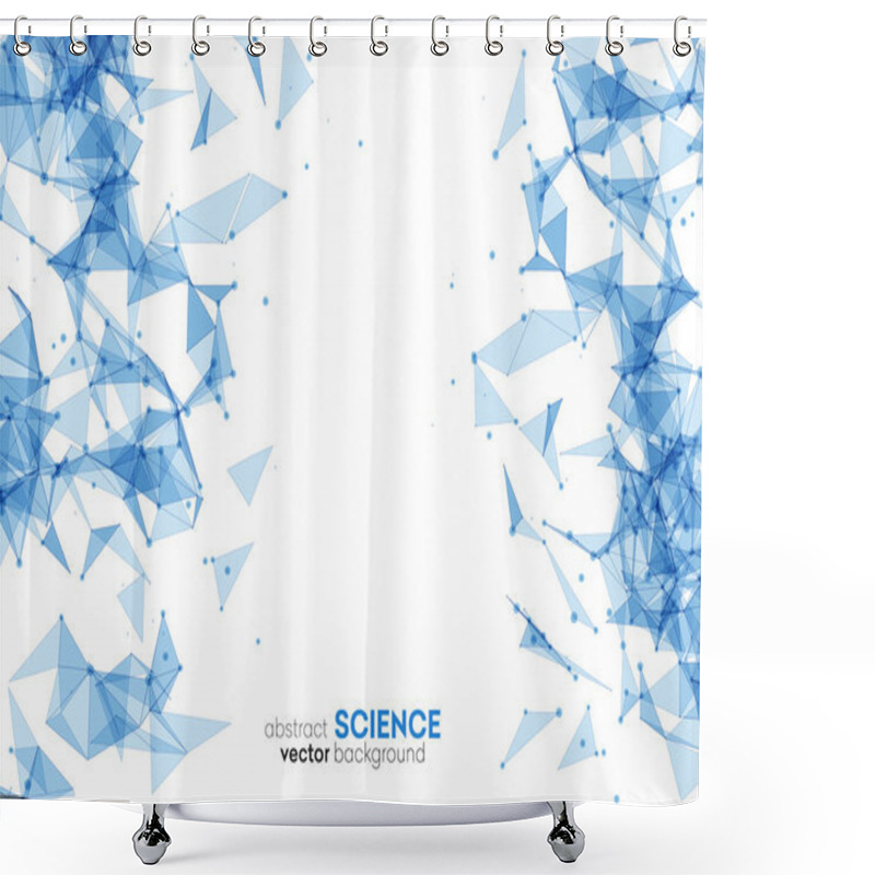 Personality  Wireframe Mesh Polygonal Background. Shower Curtains