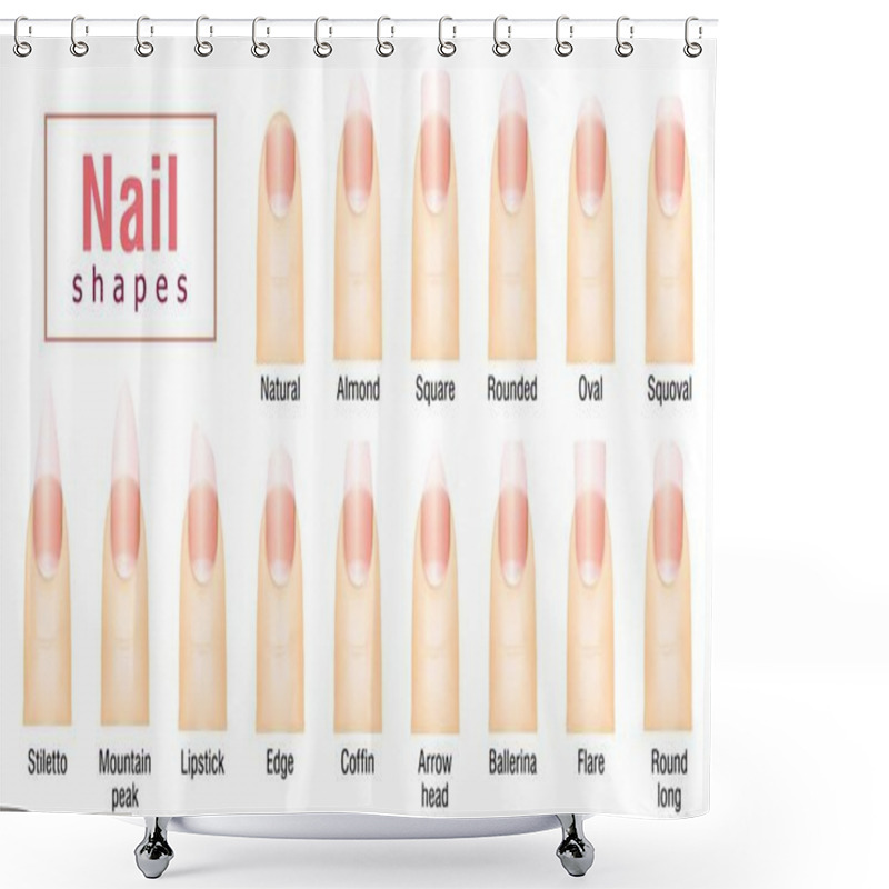 Personality  Nail Icons Set Cartoon Vector. Manicure Salon. Spa Art Polish Shower Curtains