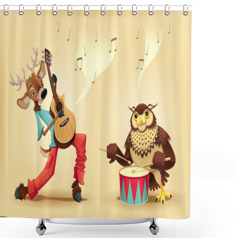 Personality  Musician Animals Shower Curtains