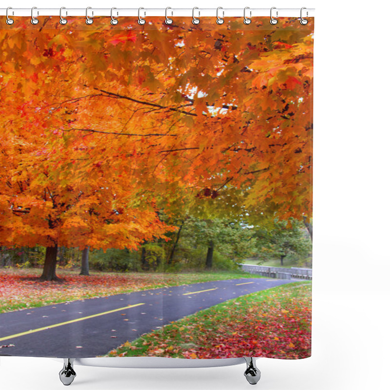 Personality  Beautiful Bike Trail Shower Curtains