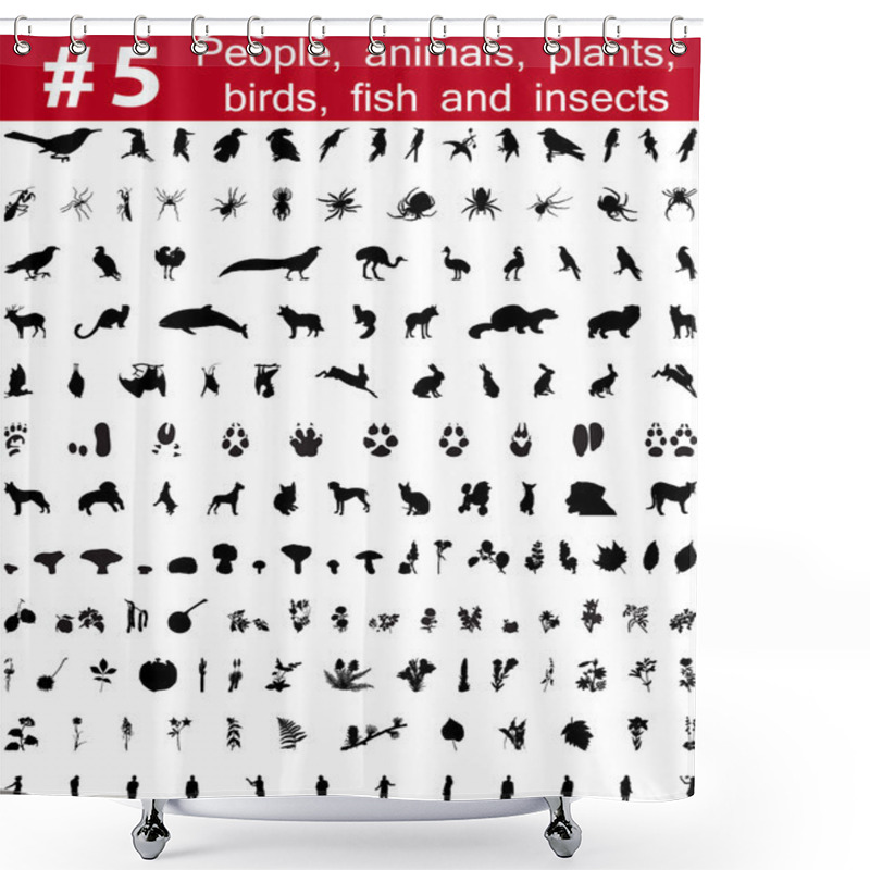 Personality  Vector Silhouettes Set. Set # 8 Shower Curtains