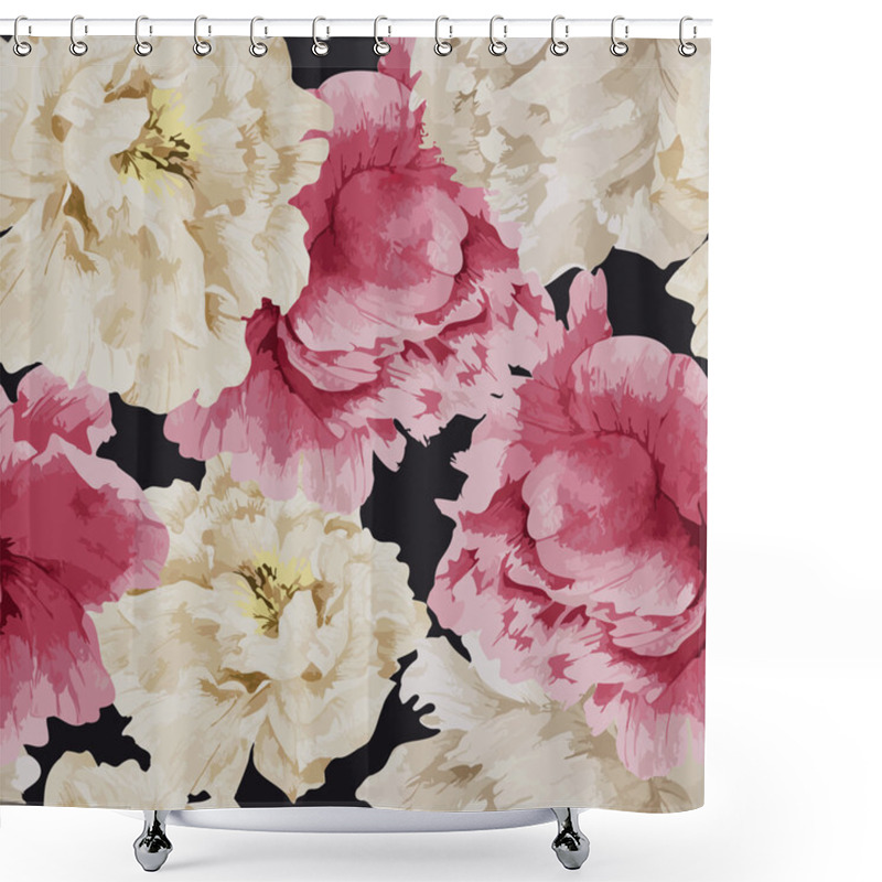 Personality  Floral Pattern With Peony Shower Curtains