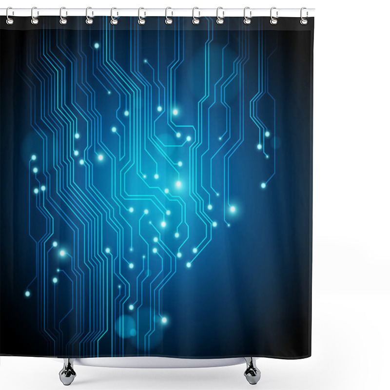 Personality  Circuit Board Vector Background Shower Curtains