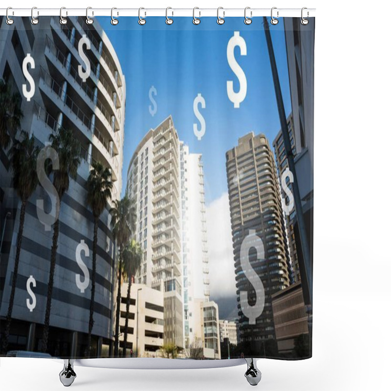 Personality  Dollar Icons In Financial District Shower Curtains