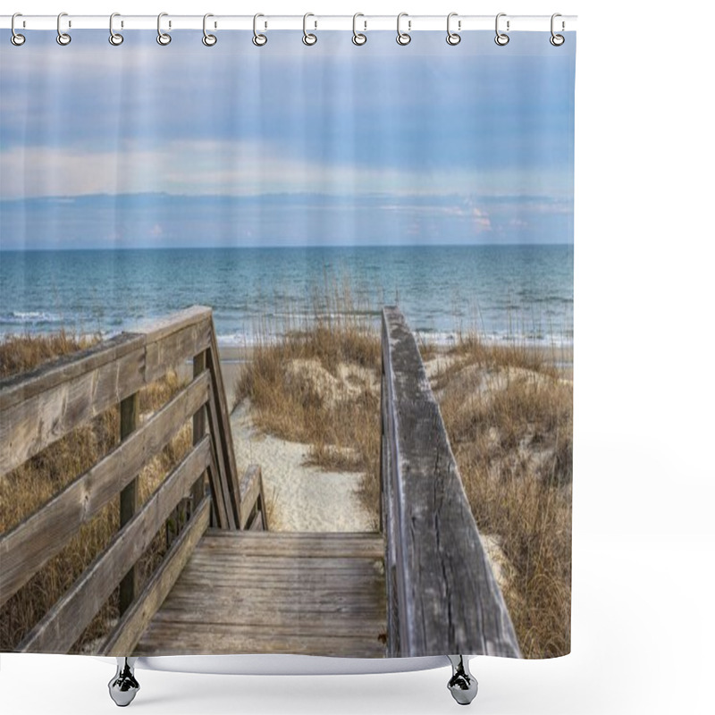 Personality  Escape To The Beach Shower Curtains