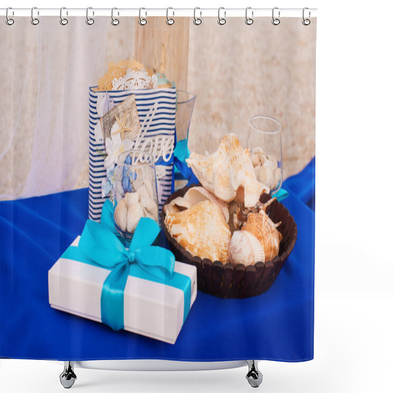 Personality  Decoration On The Marine Theme With Seashells Shower Curtains