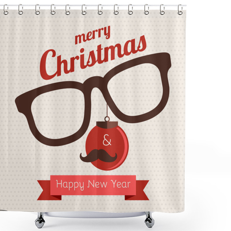 Personality  Christmas Hipster Shower Curtains