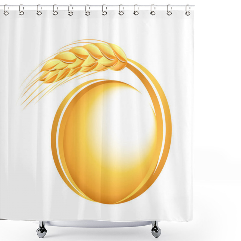 Personality  Wheat Ears Icon Shower Curtains