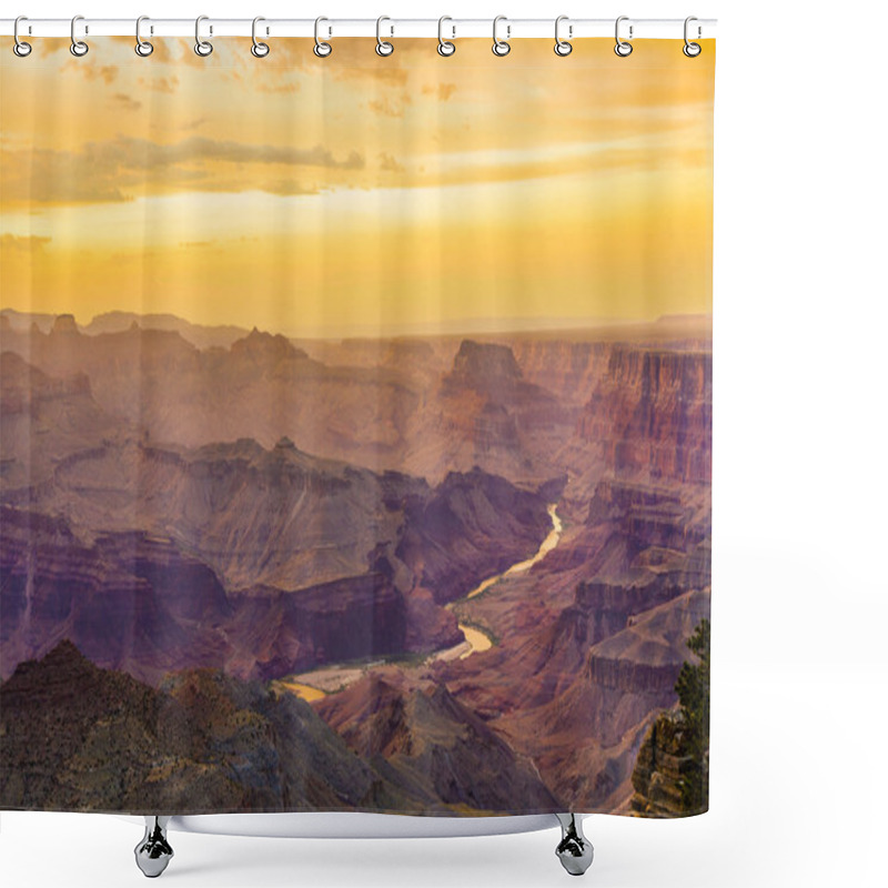 Personality  Sunset At The Grand Canyon Seen From Desert View Point, South Ri Shower Curtains