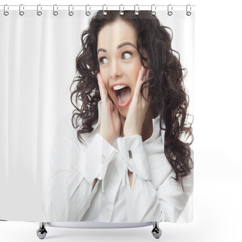 Personality  Suprised Woman Shower Curtains