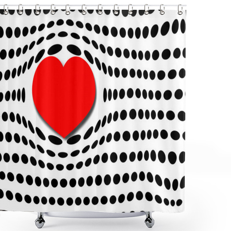 Personality  Bubble Heart And Polka Dots Shower Curtains