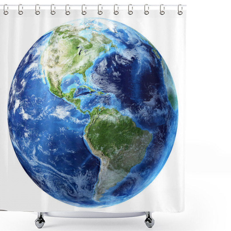 Personality  Planet Earth With Some Clouds. Americas View. Shower Curtains