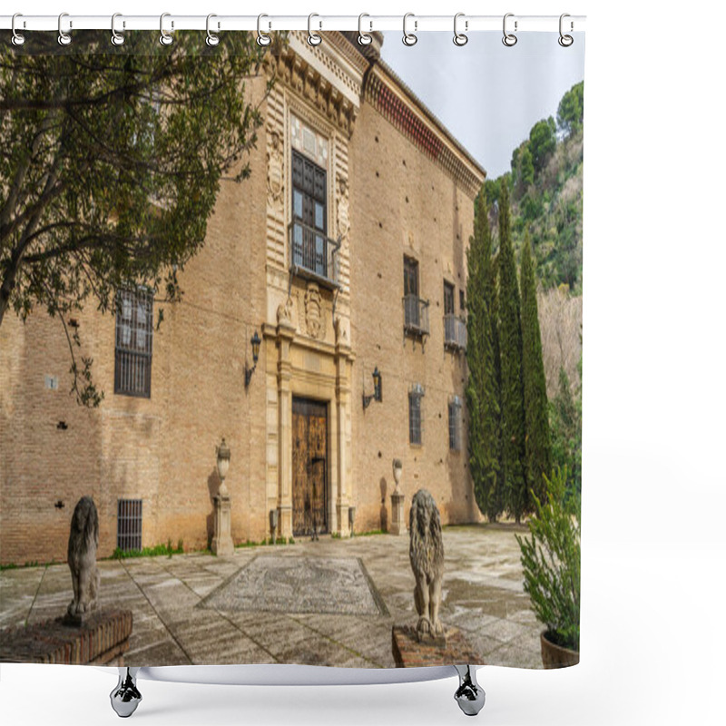 Personality  Granada, Spain, February 14, 2024. View Of The Cordova Palace, In Granada. High Quality Photo Shower Curtains