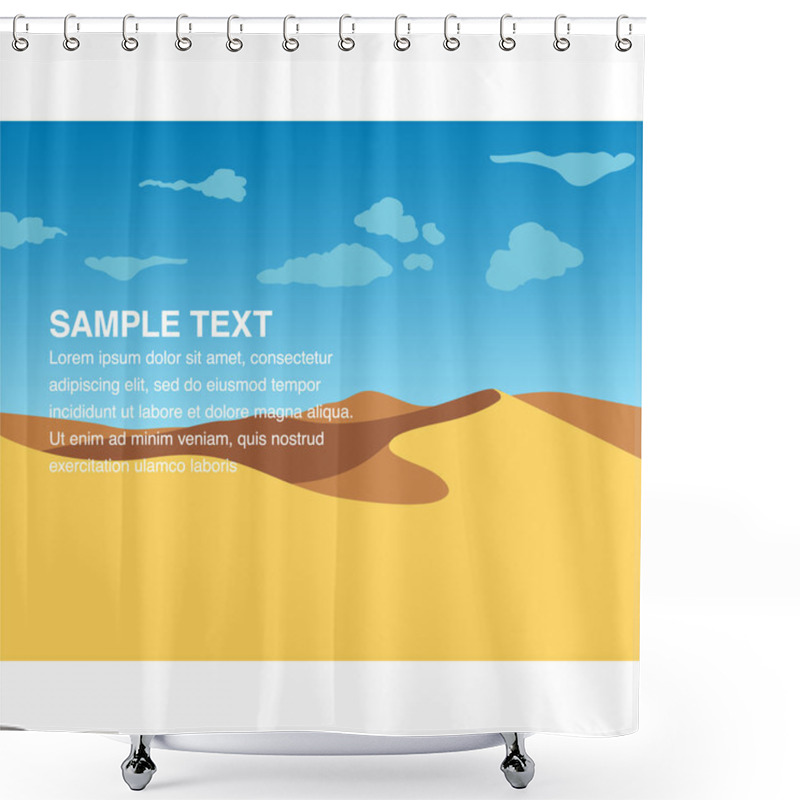 Personality  Landscape Illustration Of Yellow Sand Dunes Shower Curtains