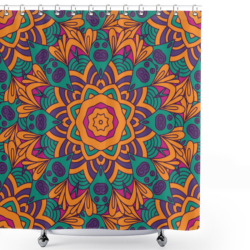 Personality  Seamless  Vector  Background With Mandala. Shower Curtains