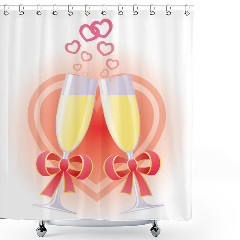 Personality  Wedding Toast With Champagne Shower Curtains