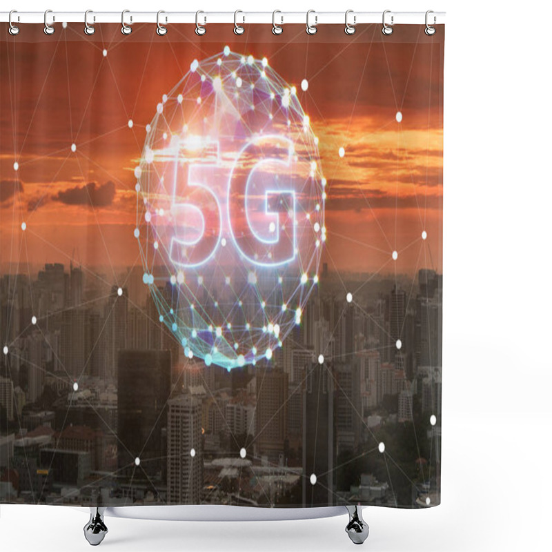 Personality  5g Internet Concept In Technology Concept Shower Curtains