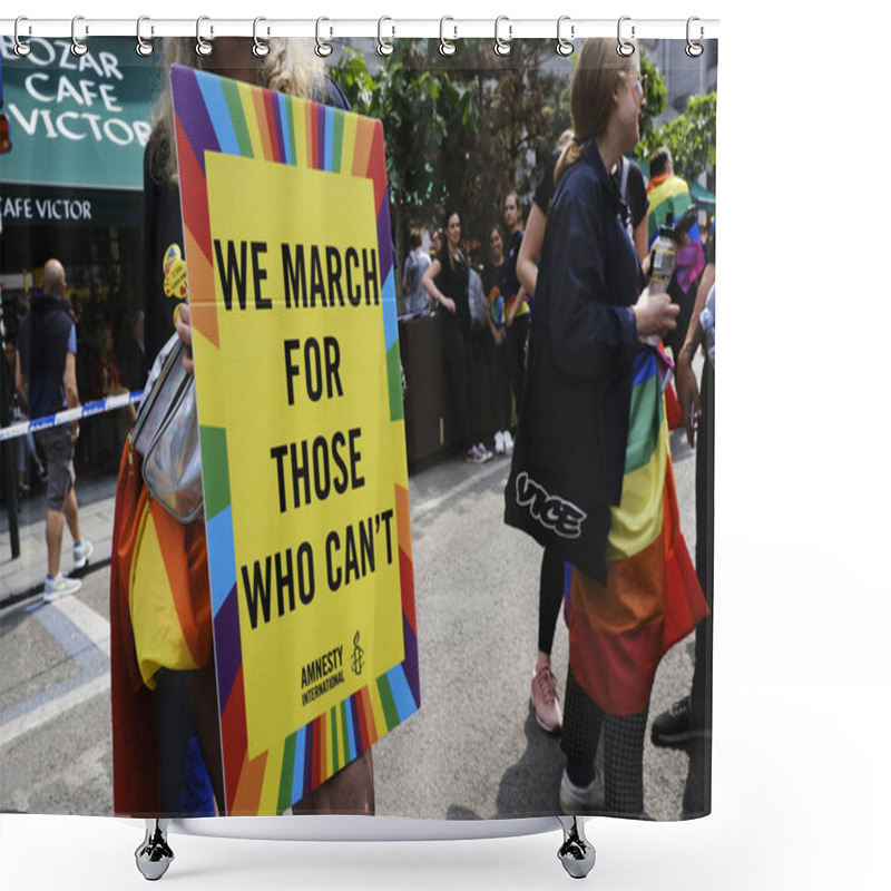 Personality  Brussels, Belgium. 18th May, 2019. People Take Part In The Annual Belgian LGBT Pride Parade.  Shower Curtains