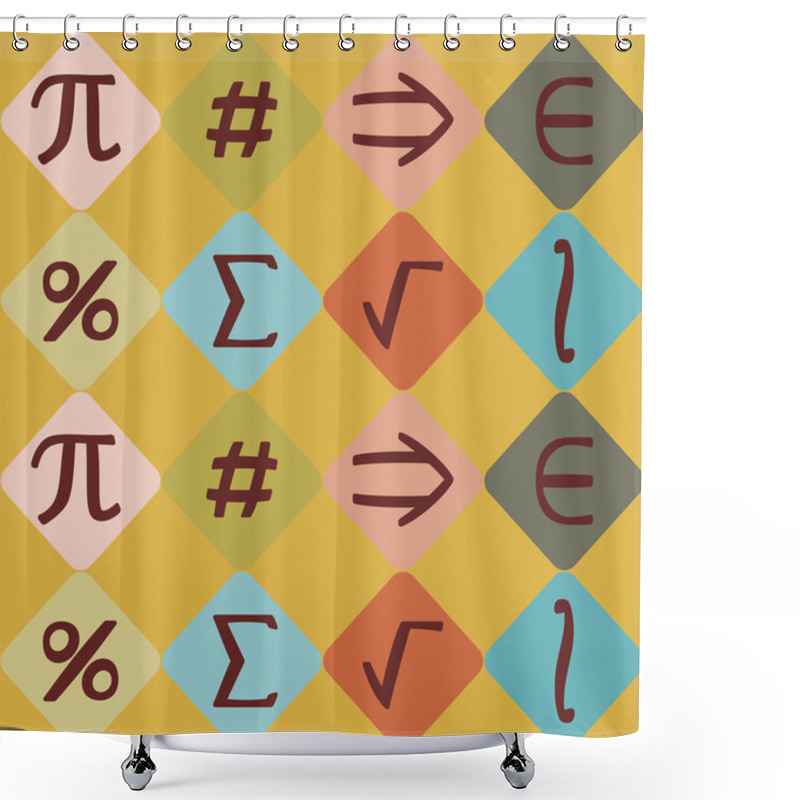 Personality  Seamless Background With Mathematical Symbols Shower Curtains