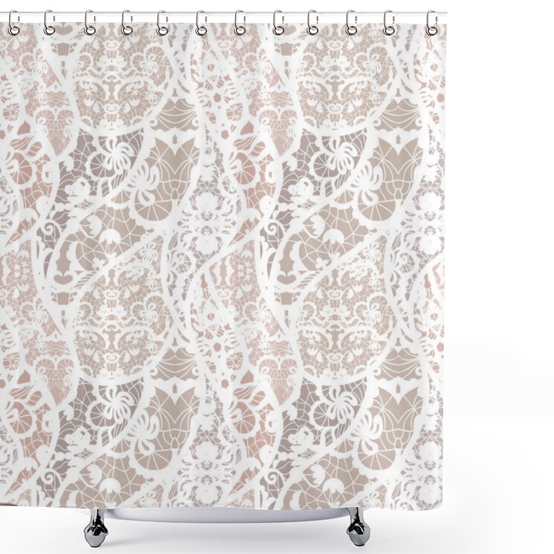 Personality  Lace Vector Fabric Seamless Pattern Shower Curtains