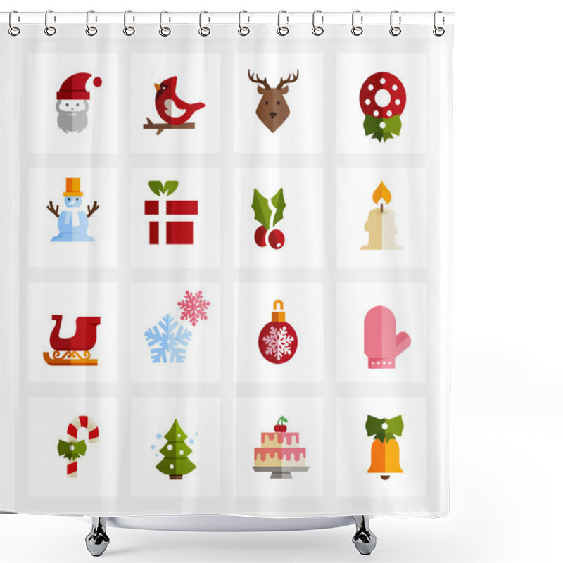 Personality  Christmas Icons Shower Curtains