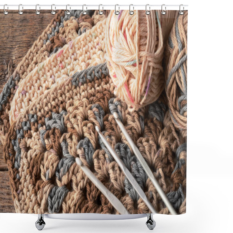 Personality  Crochet Yarn And Hooks Shower Curtains