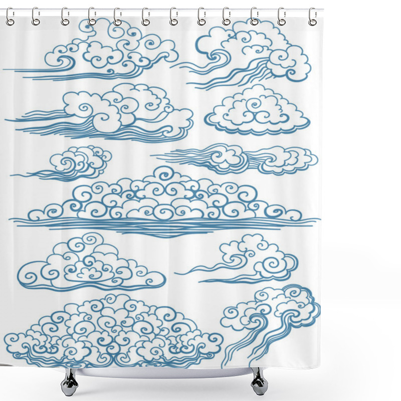 Personality  Vector Set Of Isolated Clouds. Shower Curtains