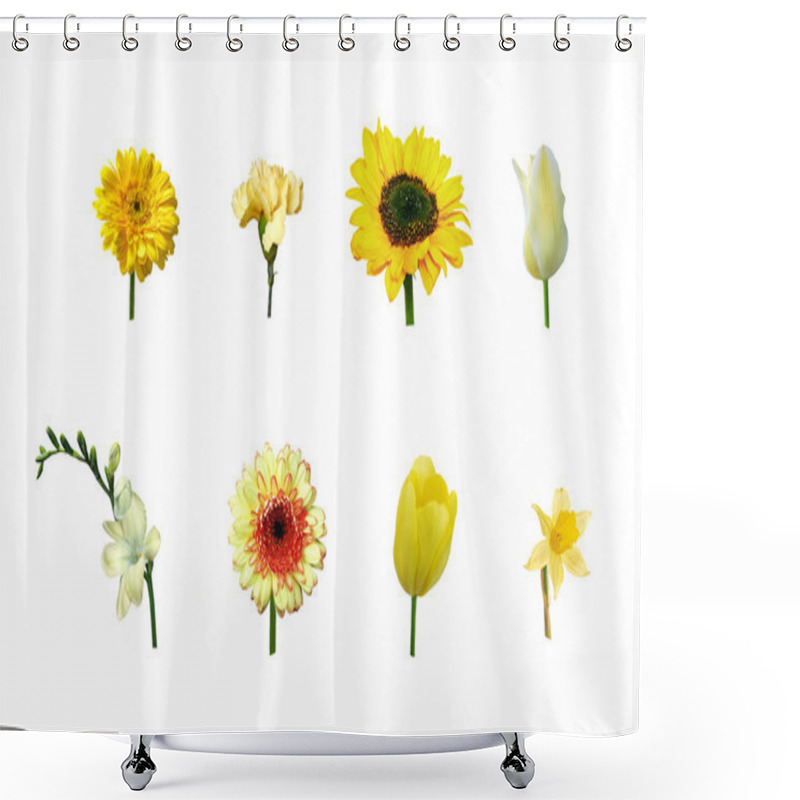 Personality  Single Yellow Flowers, Isolated Shower Curtains