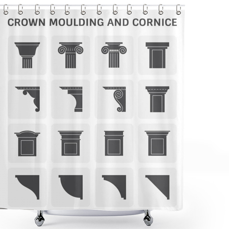 Personality  Crown Moulding Cornice Shower Curtains