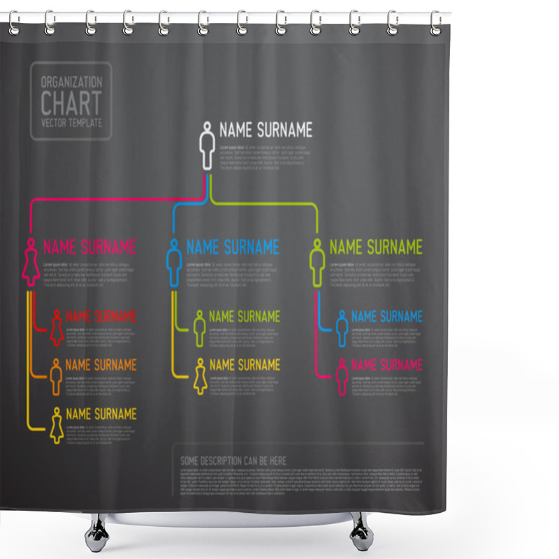 Personality  Vector Modern Organization Chart Template Made From Thin Lines Shower Curtains