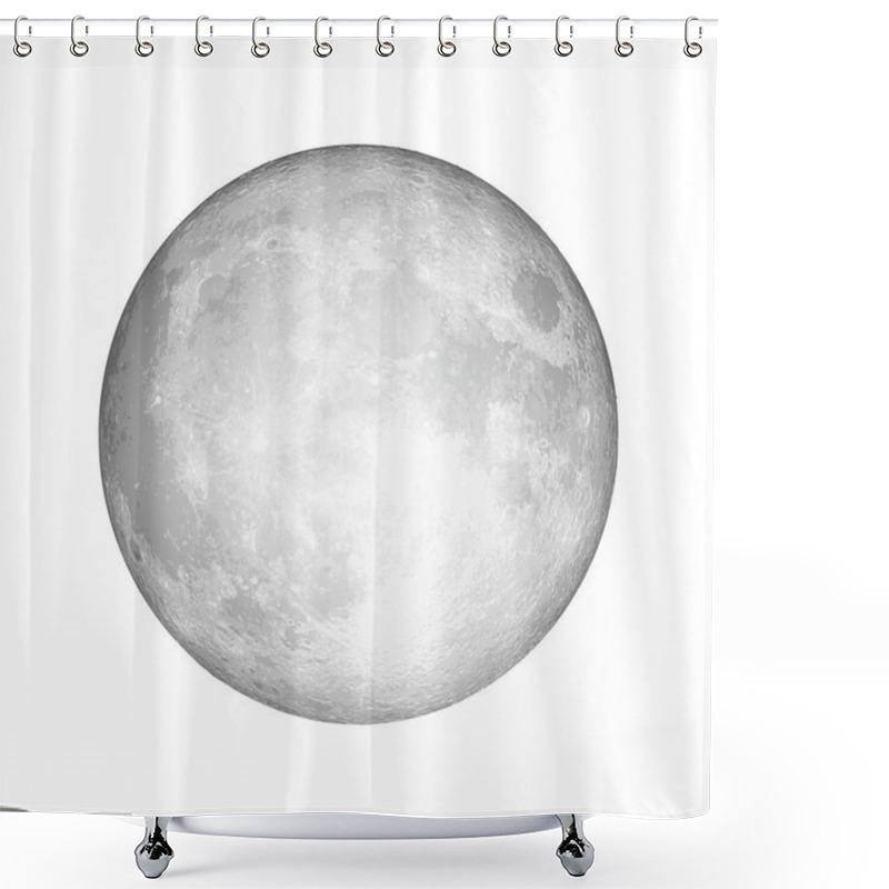 Personality  Realistic Full Moon. Astrology Or Astronomy Planet Design. Vecto Shower Curtains