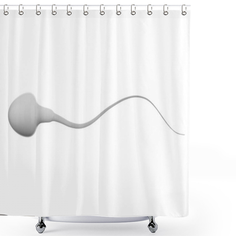 Personality  White Sperm Isolated On White Shower Curtains