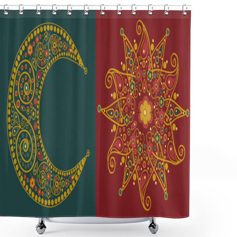 Personality  Sun And Moon Shower Curtains