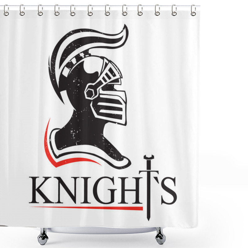 Personality  Black Medieval Helmet Shower Curtains