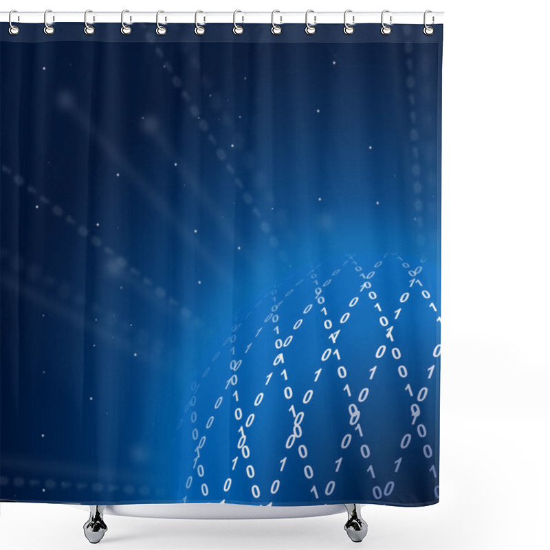 Personality  Zero One Background Shows Internet Connecting And Networ Shower Curtains