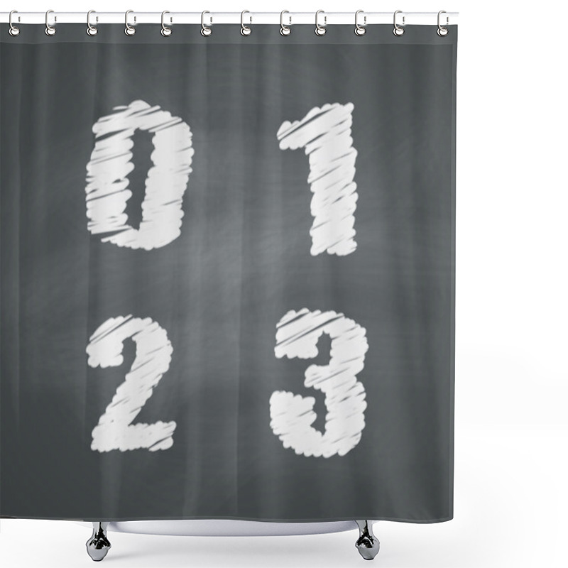 Personality  Chalkboard Numbers Shower Curtains