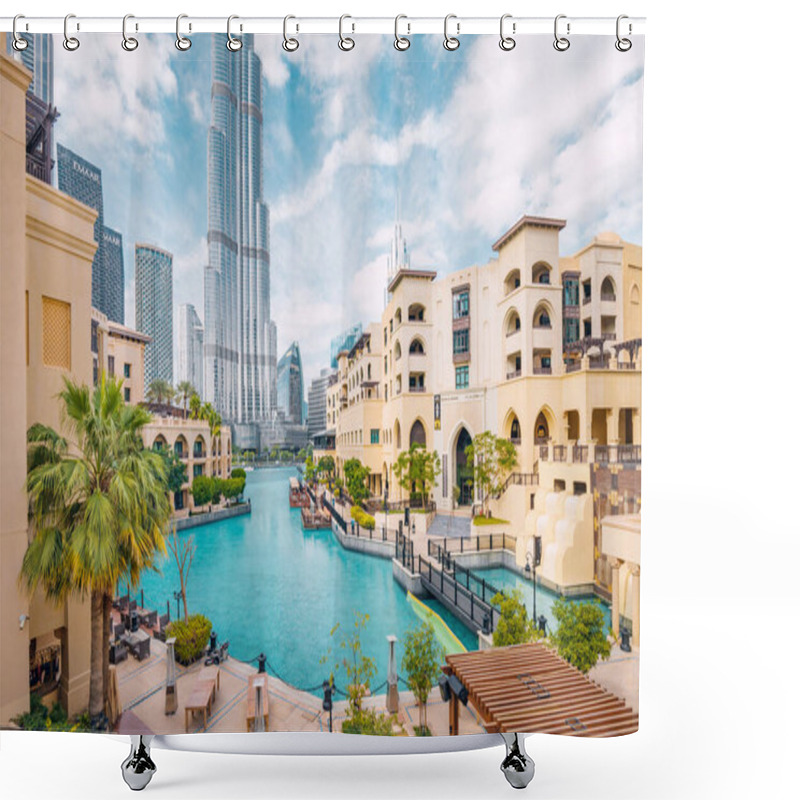 Personality  18 January 2023, Dubai, UAE: View Of Dubai Skyline Is Absolutely Breathtaking, With The Burj Khalifa Towering Over All Other Buildings. Shower Curtains