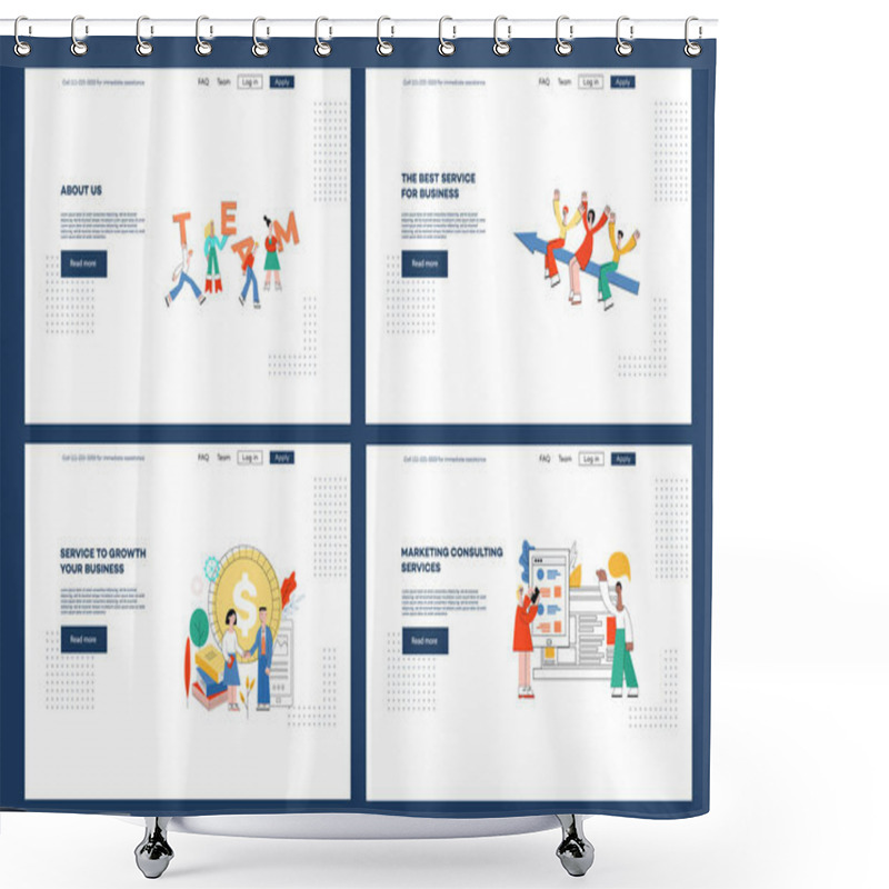 Personality  Vector Effective Team Work Poster Work Colleagues Shower Curtains