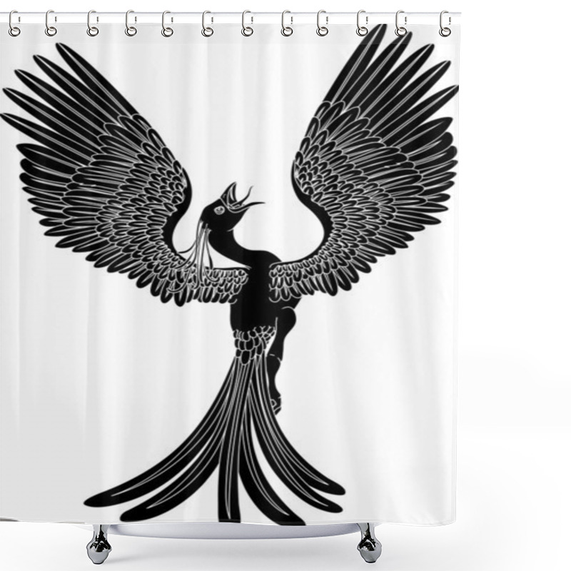 Personality  Monochrome Phoenix Shower Curtains