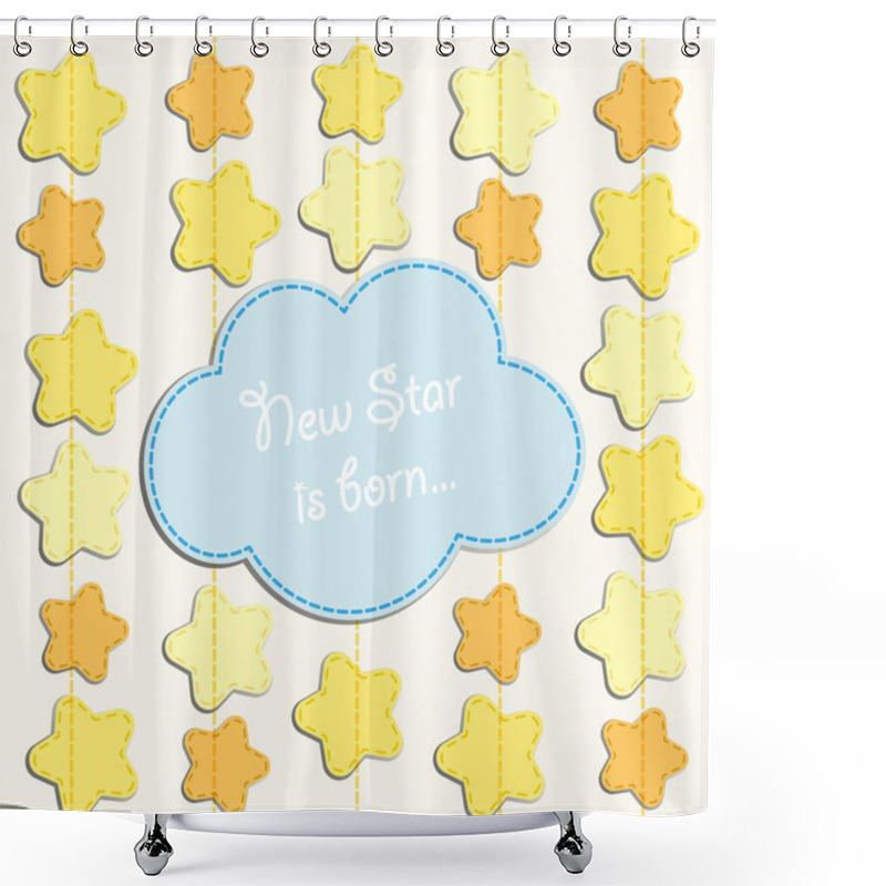 Personality  Abstract Background With Stars And Cloud Shower Curtains