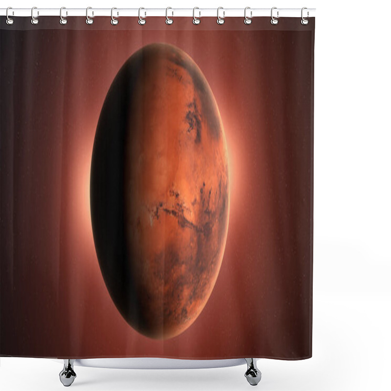 Personality  Mars Planet Rotating In The Space Shower Curtains