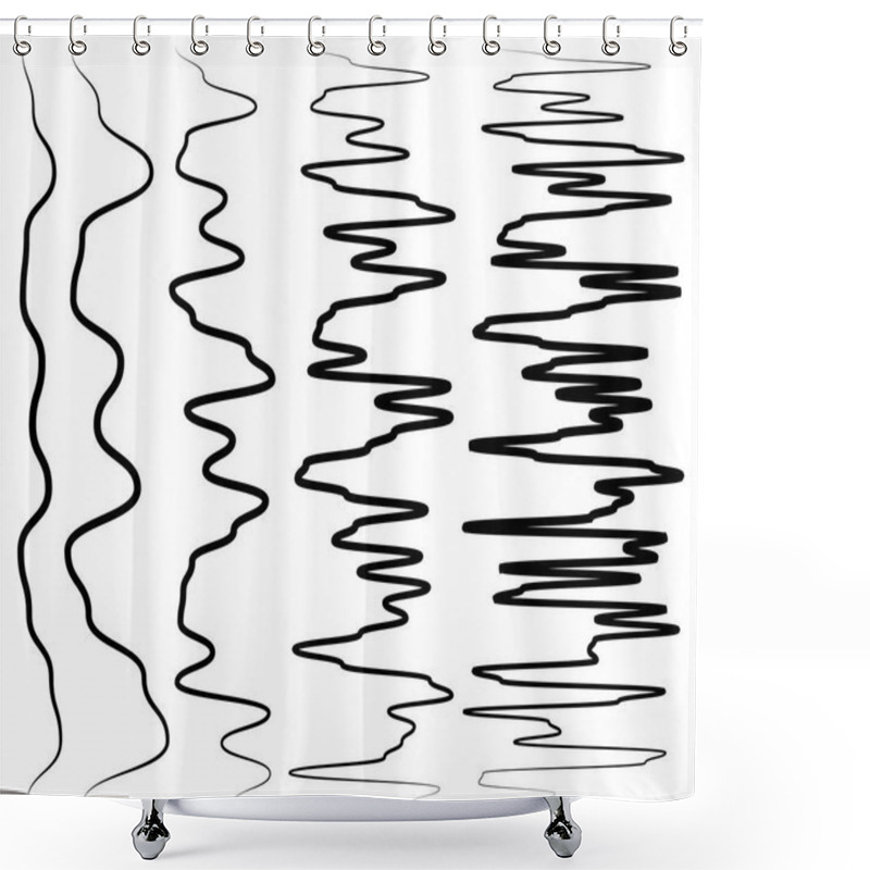 Personality  Vertical Criss-cross Wavy Zigzag Lines Shower Curtains