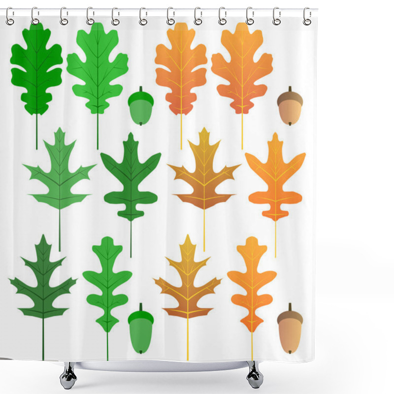 Personality  Oak Leaf Set Shower Curtains