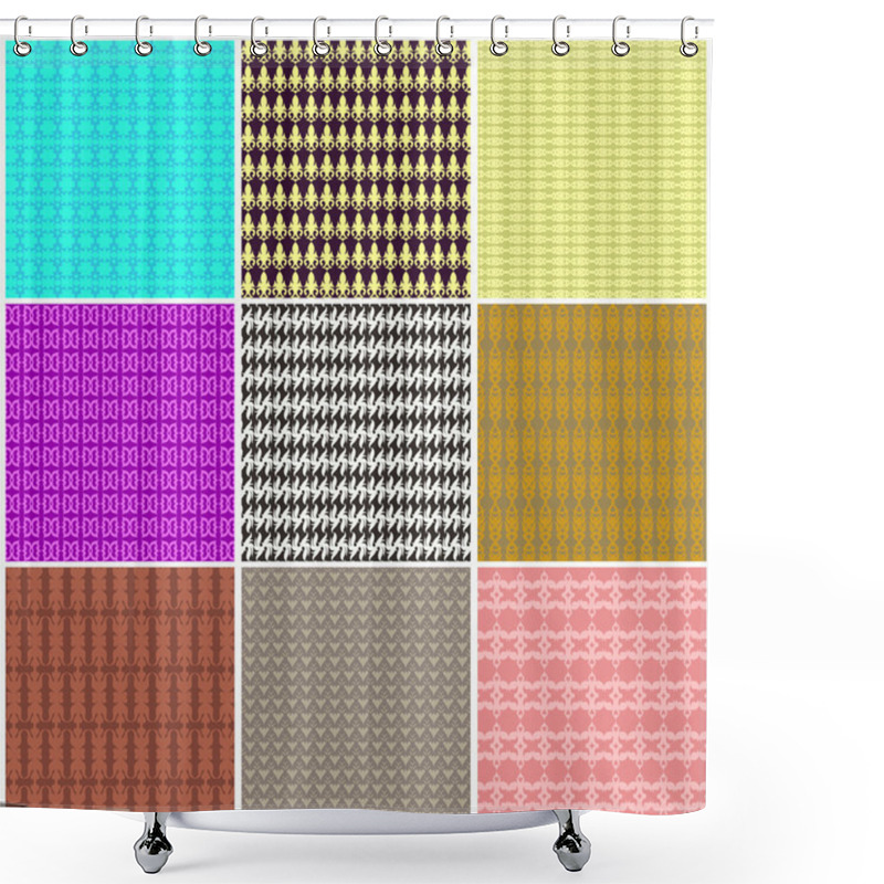 Personality  Set 9 Patterns Seamlessly Shower Curtains